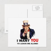 サムおじさん一人で離れお願い ポストカード (正面/裏面)