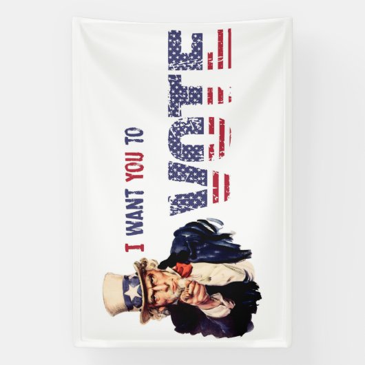 サムおじさん選挙に投票して欲しい 横断幕 (縦)