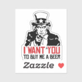 サムおじさん – ビール買を飲んで シール (シート)