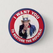 サムおじさん：私は… 缶バッジ (正面)