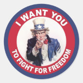 サムおじさん:自由のために戦ってほしい! ラウンドシール (正面)
