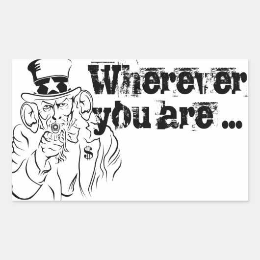 サムおじさん 長方形シール (正面)