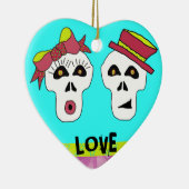 サムおよびサリーのスカルのオーナメント セラミックオーナメント (右)