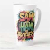 サムとハムは兄弟である カフェラテマグ (右アングル)