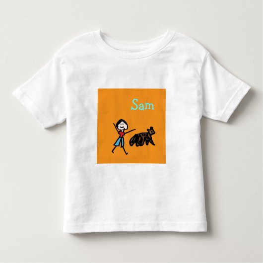 サムと彼の犬カスタマイズ-  トドラーTシャツ (正面)