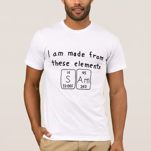 サムの周期表の名前のワイシャツ Tシャツ (正面)