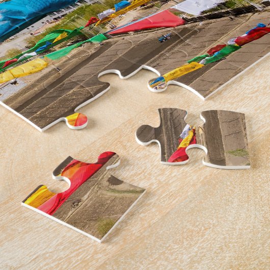 サムイェー修道院の空中表示 – チベット、アジア ジグソーパズル (側面)