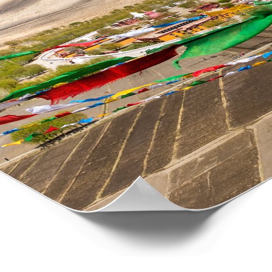 サムイェー修道院の空中表示 – チベット、アジア ポスター (角)