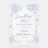 サムシングブルーのウェディングシャワーのお客様歓迎 アクリルサイン (正面)