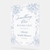 サムシングブルーのウェディングシャワーのお客様歓迎 アクリルサイン (傾斜)