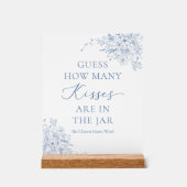 サムシングブルーの結婚前お祝い　キスの数を当ててみて アクリルサイン (正面)