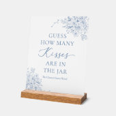 サムシングブルーの花嫁シャワー　キスの数を当ててみて アクリルサイン (傾斜)