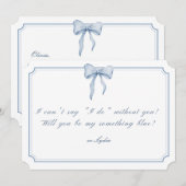 サムシングブルーボウ 招待状 (正面/裏面)