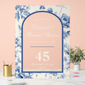 サムシングブルー エレガント シノワーズ ブライダルシャワー アクリルサイン (ウェディング)