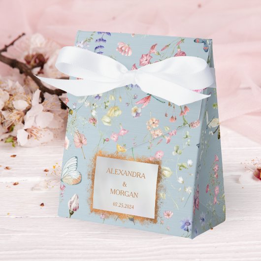 サムシングブルー エレガント ワイルドフラワー ギフトボックス フェイバーボックス