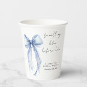 サムシングブルー コケッタ リボン ブライダルシャワー 紙コップ (正面)