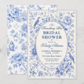 サムシングブルー チャイノイズリー ブライダルシャワー 招待状 (正面/裏面)