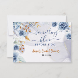 サムシングブルー ビフォー アイ ドゥ ブライダル シャワー フラワル サンキューカード