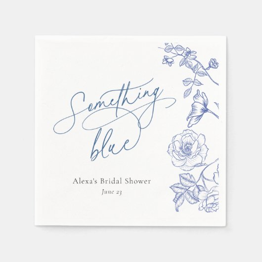 サムシングブルー ブライズシャワー スタンダードカクテルナプキン (正面)