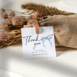 サムシングブルー ブライダルシャワーボウ 御礼 フェイバータグ