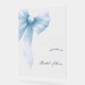 サムシングブルー ブルーボウ ブライダルシャワーのお出迎え看板 アクリルサイン (傾斜)