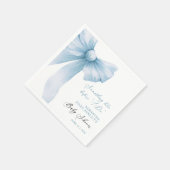 サムシングブルー ブルーボウ ブライダルシャワー スタンダードカクテルナプキン (角)
