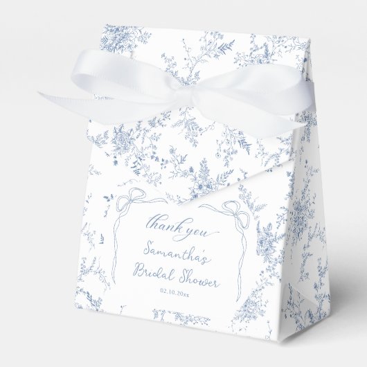 サムシングブルー ボウ ブライダルシャワー フェイバーボックス (正面サイド)