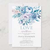 サムシングブルー ラベンダーオンブル ローズ ブライダルシャワー 招待状 (正面)