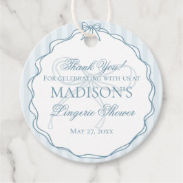 サムシングブルー ランジェリー シャワー ブライズパーティー フェイバータグ