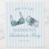 サムシングブルー ランジェリー シャワー ブライズパーティー ワインラベル (シングルラベル)