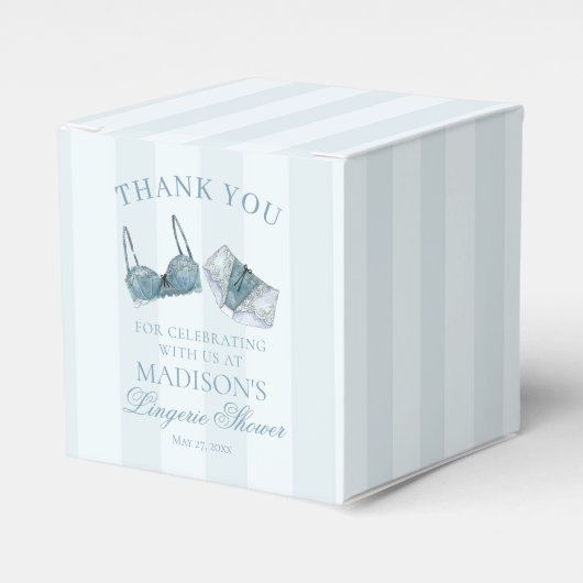サムシングブルー ランジェリー シャワー ブライダル デザート フェイバーボックス (正面サイド)