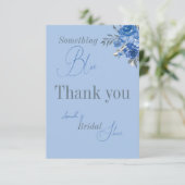 サムシングブルー 水彩花のウェディングシャワー サンキューカード (スタンド正面)