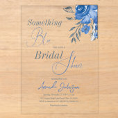 サムシングブルー 水彩 花 ブライダルシャワー アクリル招待状 (正面)