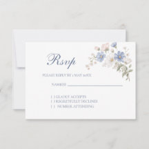 サムシングブルー 結婚式 RSVP カード