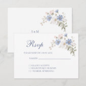 サムシングブルー 結婚式 RSVP カード (正面/裏面)