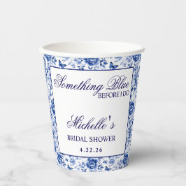 サムシング ブルー ビフォー アイ ドゥ フラワーブライダルシャワー 紙コップ