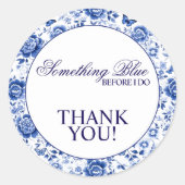 サムシング ブルー ビフォー アイ ドゥ フローラル ブライダル シャワー ラウンドシール (正面)