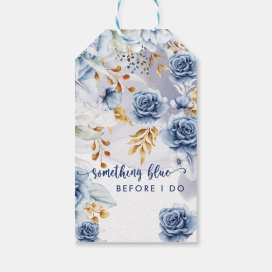 サムシング ブルー ビフォー アイ ドゥ ブライダル シャワー フラワーズ ギフトタグ (裏面)