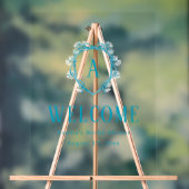 サムシング ブルー フラワー クレスト ブライダル シャワー アクリルサイン (ニュートラル)