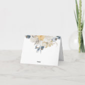 サムシング ブルー - フローラル ウェディング  スクリプト ありがとうございます サンキューカード (裏面)