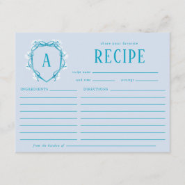 サムシング ブルー ブライダル シャワー レシピ フローラル クレスト エンクロージャーカード