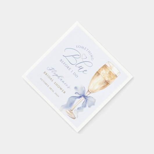 サムシング ブルー ボウ ブライダル シャワー ナプキン スタンダードカクテルナプキン (角)