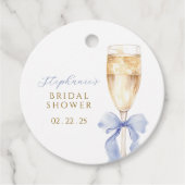 サムシング ブルー ボウ ブライダル シャワー フェイバー タグ (正面)