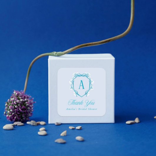 サムシング ブルー 感謝祭 花のブライダルシャワー スクエアシール