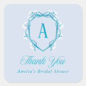 サムシング ブルー 感謝祭 花のブライダルシャワー スクエアシール (正面)