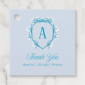 サムシング ブルー 感謝祭 花のブライダルシャワー フェイバータグ (正面)