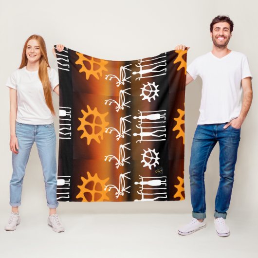 サムスクインスピレーションsamiska tecken フリースブランケット (インサイチュ)