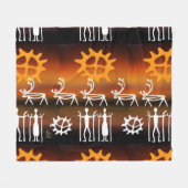 サムスクインスピレーションsamiska tecken フリースブランケット (正面(横))