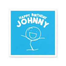 サムスティックマン誕生日紙ナプキンス