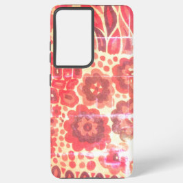 サムスンギャラクシス21ケースレトロフラワーデザイン SAMSUNG GALAXY S21 ULTRAケース